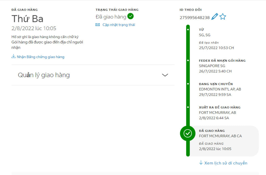 tracking gui hang di canada